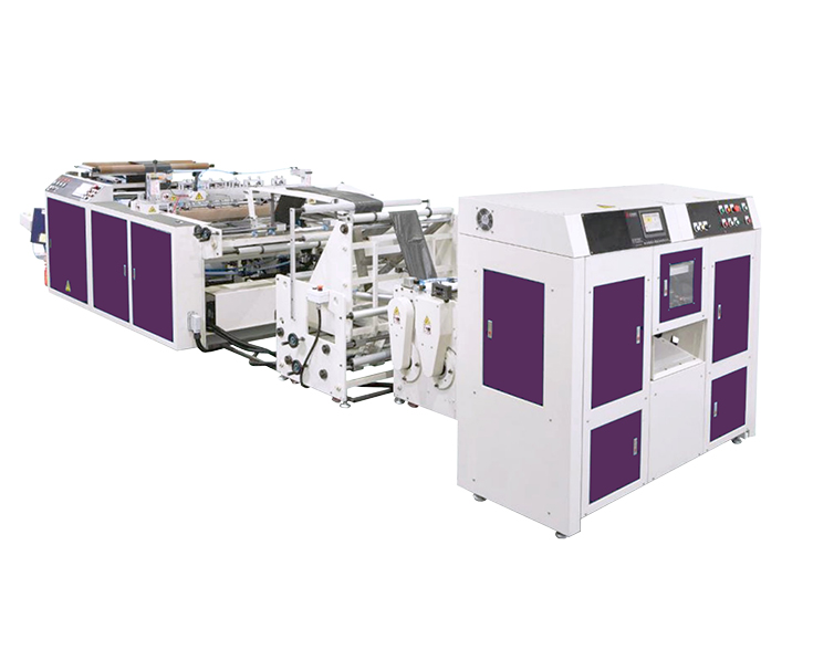 Fully Auto One Track Flat Bags / Star Seal Bags / S Cut Bags On Roll Making Machine