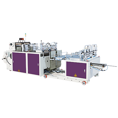 Two Track Semi-auto Inter-leaved Star-seal Bags / Flat Bags On Roll Making Machine