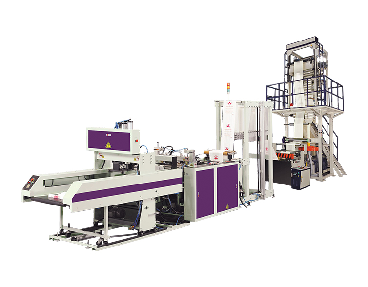 In-Line Fully Automatic One Track T-shirt Bags Making Machine