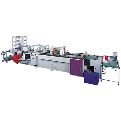 4 in 1 Fully Automatic Soft-Loop-Handle / Patch-Handle / Die-cut / Draw-tape Bags Making Machine