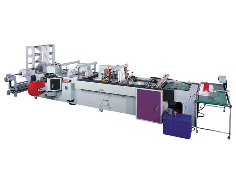 4 in 1 Fully Automatic Soft-Loop-Handle / Patch-Handle / Die-cut / Draw-tape Bags Making Machine