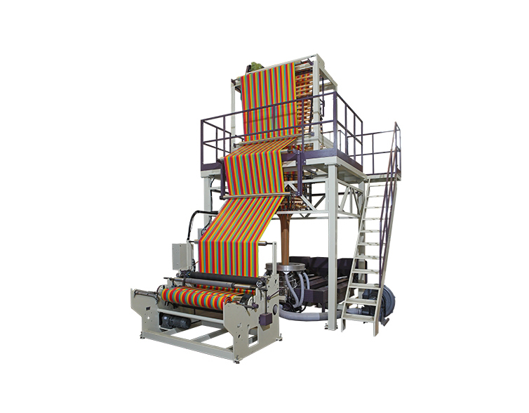 HDPE / LDPE Stripe Three Color Co-extrusion Blown Film Machine